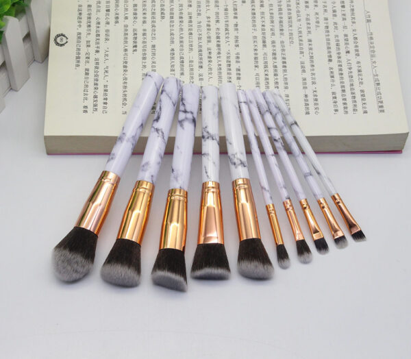 15 Marbled Design Makeup Brushes Set - Image 4
