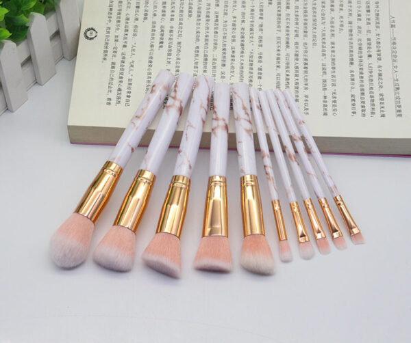 15 Marbled Design Makeup Brushes Set - Image 3